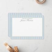 Carte de correspondance classique bleue et crème r (Devant/Arrière en situation)