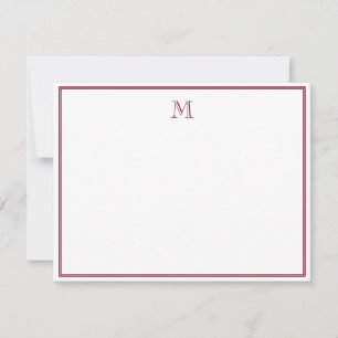 Carte De Correspondance Classique Burgundy Royal Vintage Monogramme