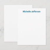 Carte De Correspondance Classique Créatif Tendance Blanc Bleu Océan (Devant / Derrière)