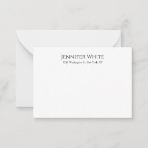 Carte De Correspondance Classique Élégant Simple Noir & Blanc Minimaliste