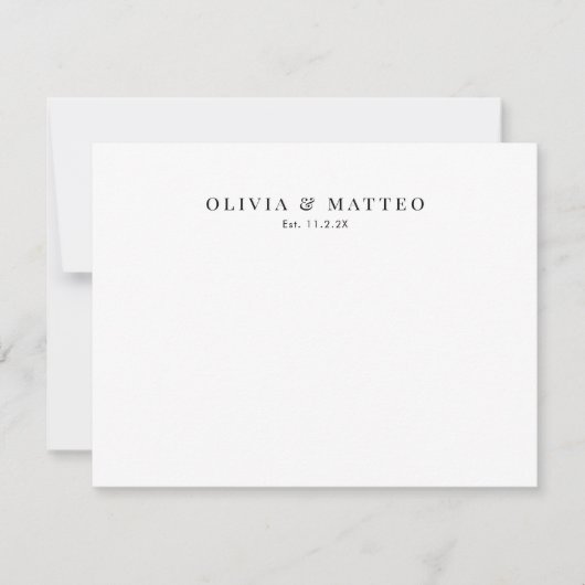 Carte De Correspondance Classique moderne noir blanc (Devant)