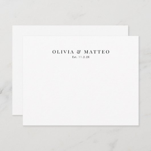 Carte De Correspondance Classique moderne noir blanc (Devant / Derrière)