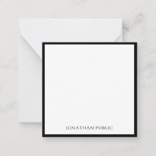 Carte De Correspondance Classique noir élégant dactylographié