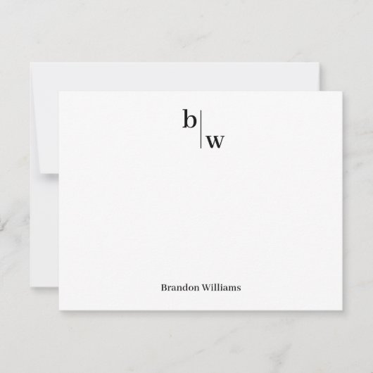 Carte De Correspondance Classique Simple Moderne 2 Monogrammes Entreprise  (Devant)