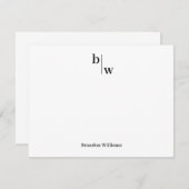 Carte De Correspondance Classique Simple Moderne 2 Monogrammes Entreprise  (Devant / Derrière)