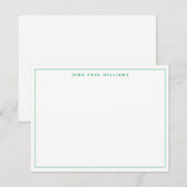Carte De Correspondance Classique Vert Chic Moderne Professionnel Léger Bo (Devant / Derrière)