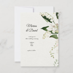 Carte De Correspondance Classiques de Lily à fleurs mariages