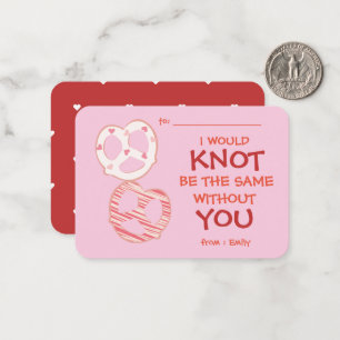 Carte De Correspondance Classroom Valentine's Day Pretzel Knots Note Card