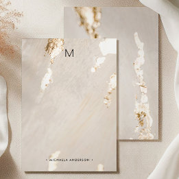 Carte De Correspondance Classy Modern Gold Foil Monogram & Name Stationery