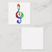 Carte De Correspondance Clé de musique arc-en-ciel (Devant / Derrière)