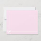 Carte De Correspondance Clou blanc rose vif Bow classique élégant simple (Dos)