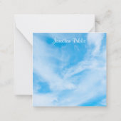 Carte De Correspondance Clouds bleu ciel - Script de calligraphie Texte Mo (Dos)