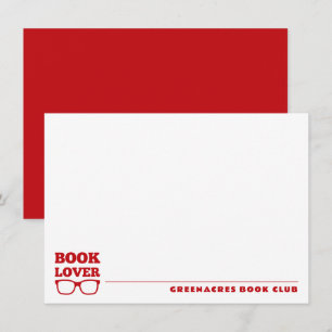 Carte De Correspondance Club de lecture personnalisé Lover Plat