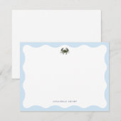 Carte De Correspondance Coastal Blue Crab Personalized Stationery (Devant / Derrière)