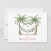 Carte De Correspondance Coastal Christmas Palm Trees With Hammock (Devant)
