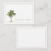 Carte De Correspondance Coastal Palm Tree Personalized (Devant / Derrière)