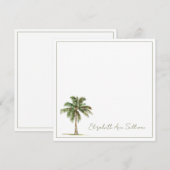 Carte De Correspondance Coastal Palm Tree Personalized (Devant / Derrière)