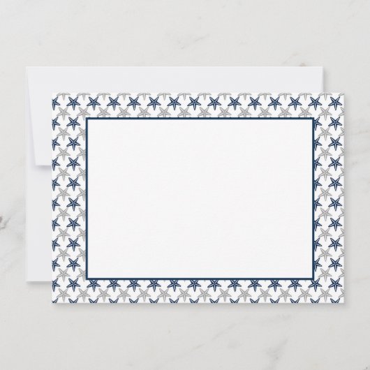 Carte De Correspondance Coastal Starfish Flat Note Card  (Devant)