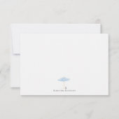 Carte De Correspondance Coastal Umbrella Dog Minimal Monogram (Devant)