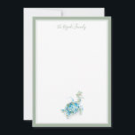 Carte De Correspondance Coastal Watercolor Christmas Sea Turtle Notecards<br><div class="desc">Say thank you to friends and family with my solive and cute personalized note cards. They fey your family name or monogram in a hand lettered script typographiy with a painted sea turtle with a sprig of greenery and red berries in my original watercolor art A thin modern border of...</div>