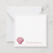 Carte De Correspondance Coastère rose coquille sur blanc Personnalisé (Devant)