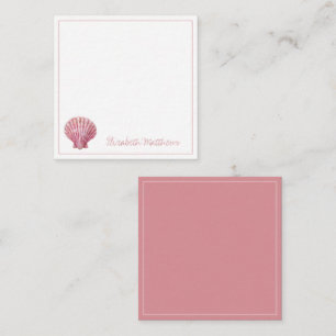 Carte De Correspondance Coastère rose coquille sur blanc Personnalisé