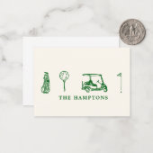 Carte De Correspondance Cocktail de golf (Devant/Arrière en situation)