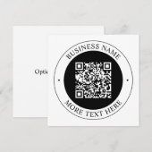 Carte De Correspondance Code QR avec nom d'entreprise Texte circulaire mod (Devant / Derrière)