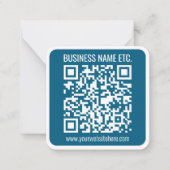 Carte De Correspondance Code QR bleu océan modifiable (Devant)