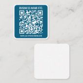Carte De Correspondance Code QR bleu océan modifiable (Devant / Derrière)