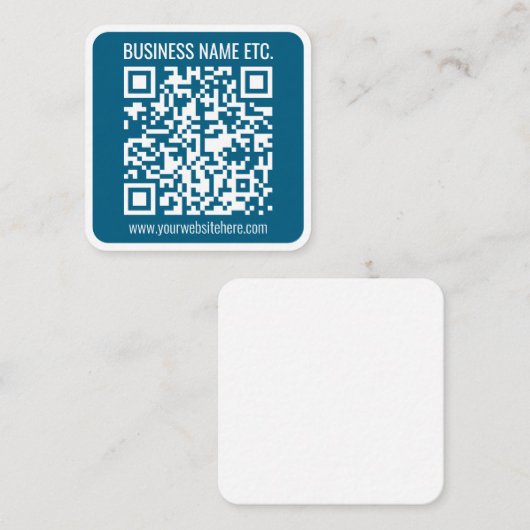Carte De Correspondance Code QR bleu océan modifiable (Devant / Derrière)