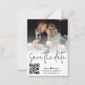 Carte De Correspondance code qr calligraphie couple photo enregistrer la d (Devant)