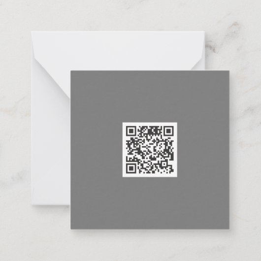Carte De Correspondance Code QR d'entreprise gris pur (Dos)