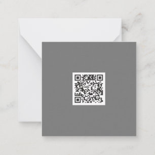 Carte De Correspondance Code QR d'entreprise gris pur