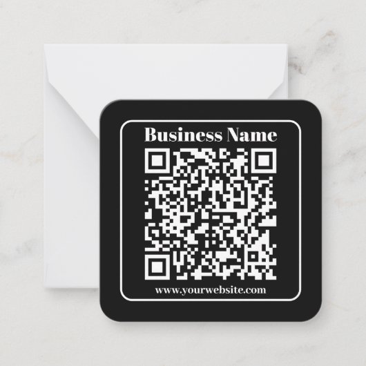 Carte De Correspondance Code QR éditable Noir & Blanc Style Rétro Moderne (Devant)