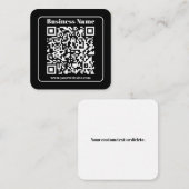 Carte De Correspondance Code QR éditable Noir & Blanc Style Rétro Moderne (Devant / Derrière)