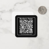 Carte De Correspondance Code QR éditable Noir & Blanc Style Rétro Moderne (Devant/Arrière en situation)
