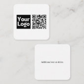 Carte De Correspondance Code QR éditable & Votre logo ou image d'entrepris (Devant / Derrière)