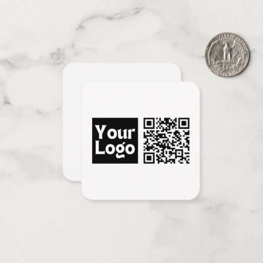 Carte De Correspondance Code QR éditable & Votre logo ou image d'entrepris (Devant/Arrière en situation)