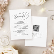 Code QR élégant à détails de mariage en écriture t
