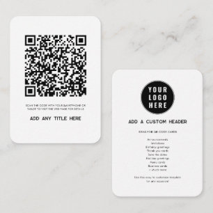 Carte De Correspondance Code QR moderne et logo professionnel personnalisé