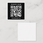 Carte De Correspondance Code QR modifiable (généré instantanément) | Noir (Devant / Derrière)