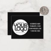 Carte De Correspondance Code QR Personnalisable Moderne Noir (Devant/Arrière en situation)