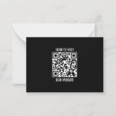 Carte De Correspondance Code QR Personnalisable Moderne Noir (Dos)