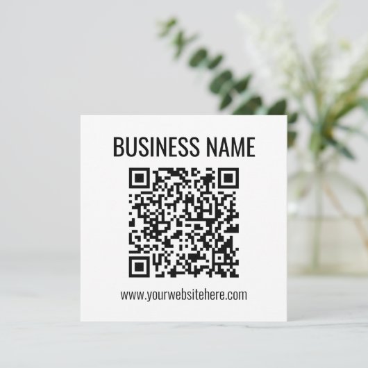 Carte De Correspondance Code QR personnalisable & nom de l'entreprise (Debout devant)