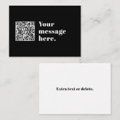 Carte De Correspondance Code QR personnalisable & Texte Rétro Modifiable (Devant / Derrière)
