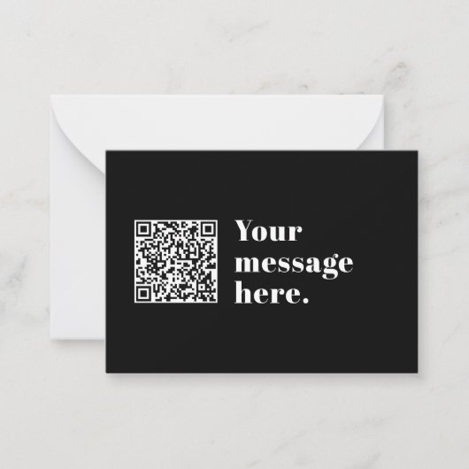 Carte De Correspondance Code QR personnalisable & Texte Rétro Modifiable (Devant)