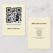 Carte De Correspondance Code QR personnalisé Moderne tendance (Devant / Derrière)