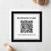 Carte De Correspondance Code QR professionnel | Noir & Blanc (Devant/Arrière en situation)