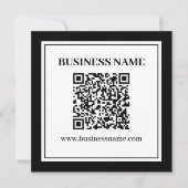 Carte De Correspondance Code QR professionnel | Noir & Blanc (Devant)